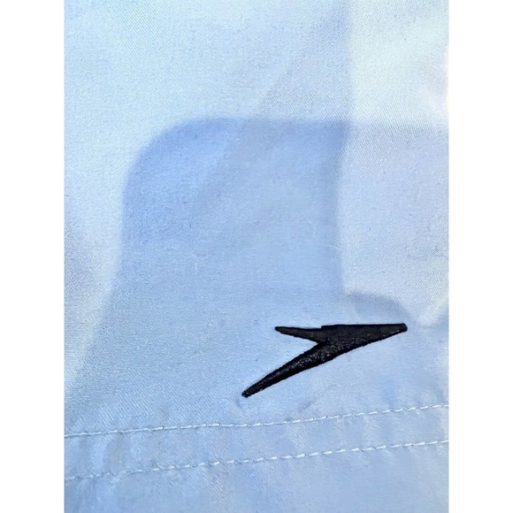 Mens Speedo Swim Trunks Large Blue with Mesh, Snap Closure - Picture 5 of 5